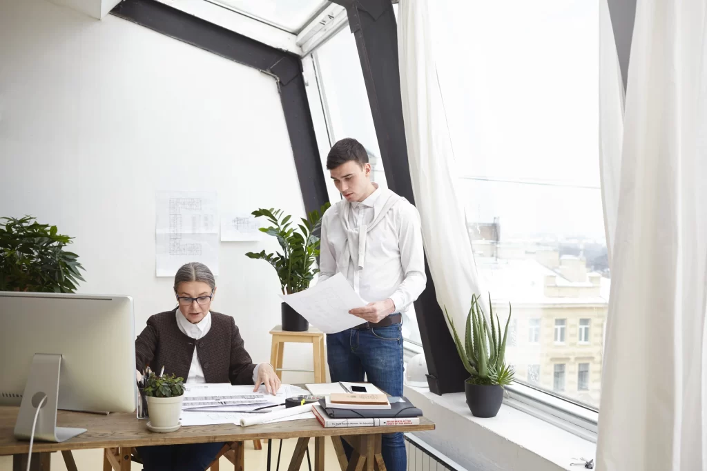 coworkers in office
