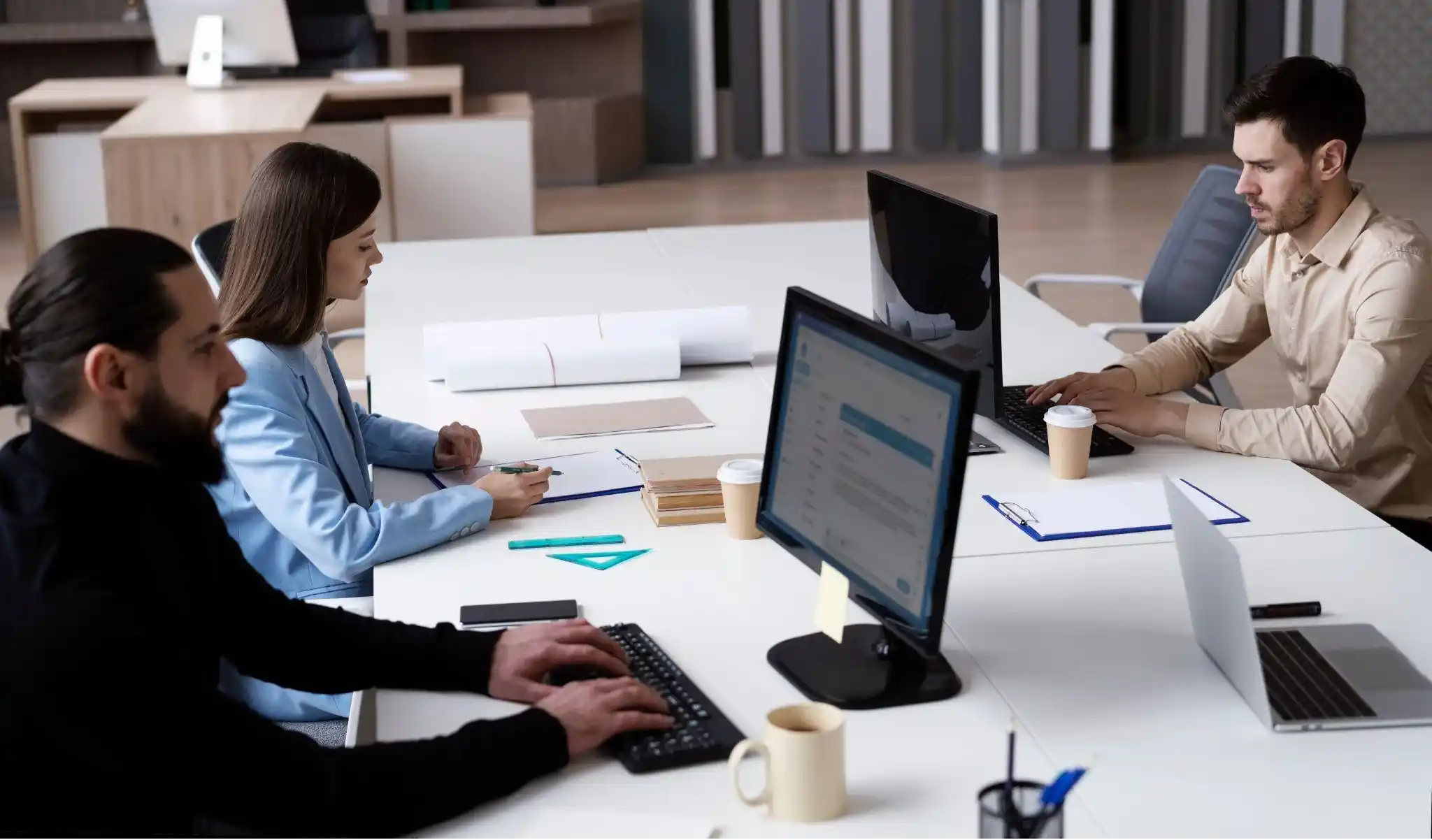 people working in an office environment