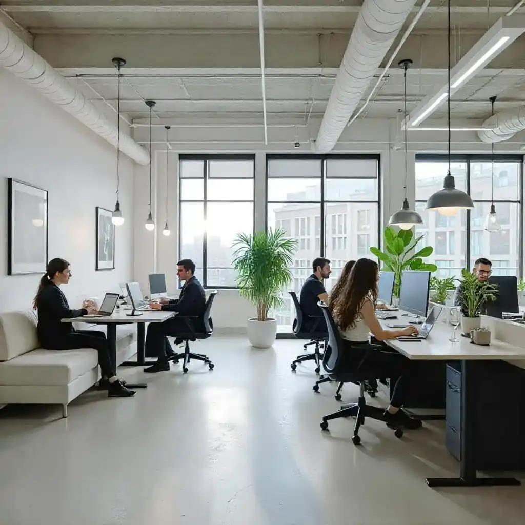 people working in coworking spaace