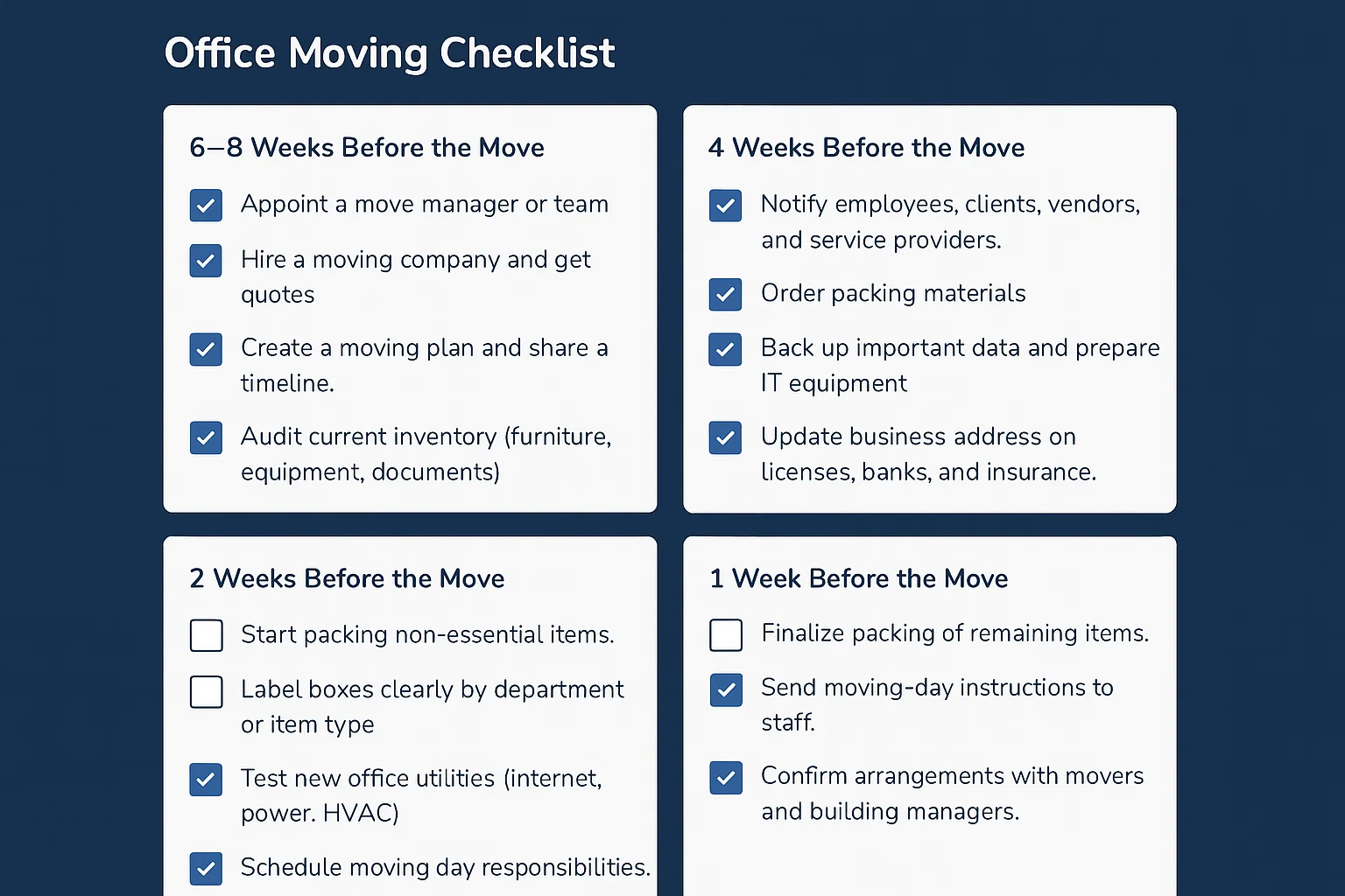 office move checklists