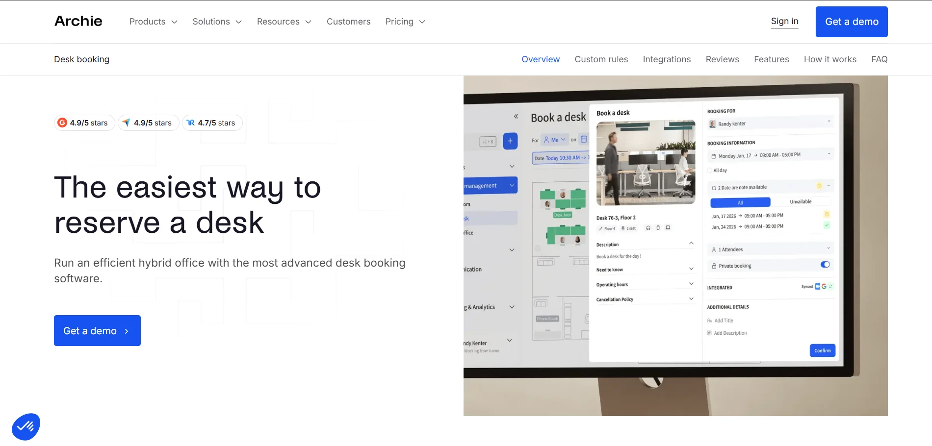 Archie desk booking software